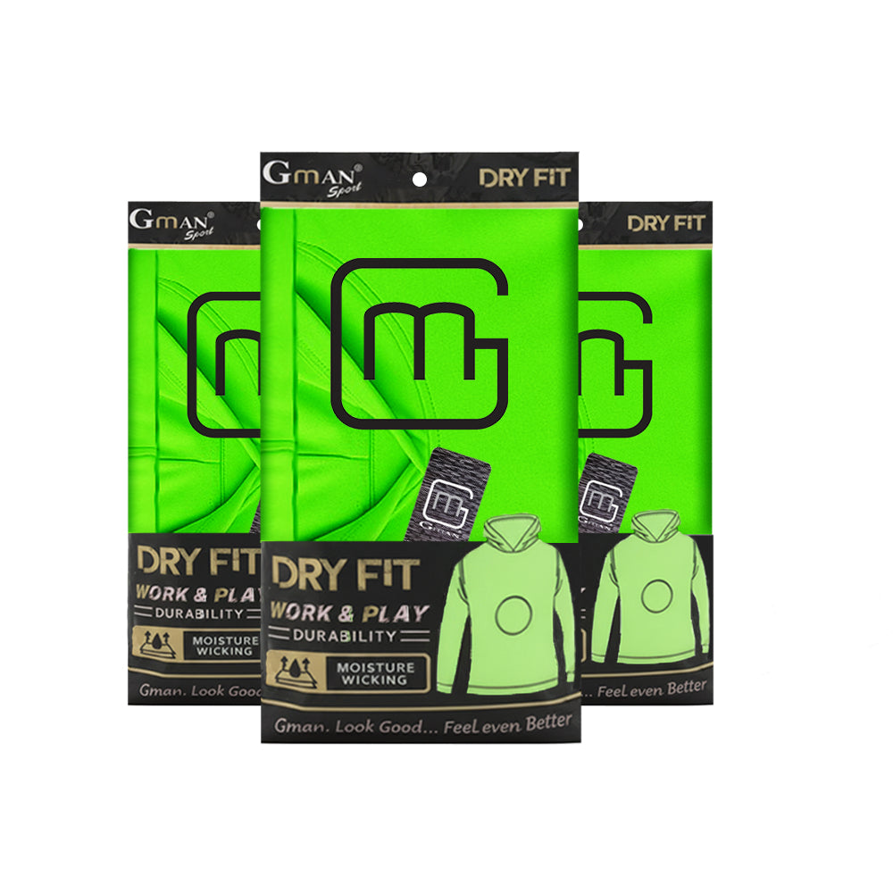Neon Dri-Fit Hooded Long-sleeve Shirts - 3/pack