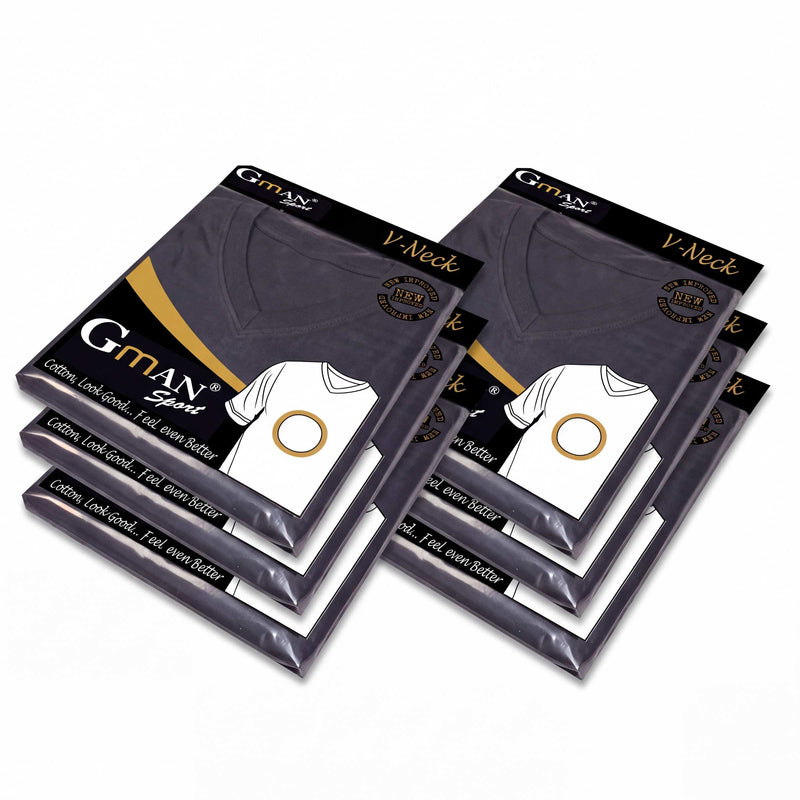 GMAN V-Neck T-Shirts 6-Pack, black, bulk basics Tampa FL